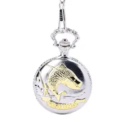 Lucky сумка для улова часы серебро и золото Карп тренд висят украшения богатый знак ретро кварцевые карманные часы с necklace ем