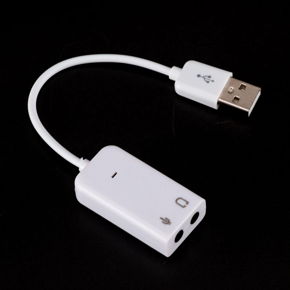 Белый USB 2,0 Virtual 7,1 Channel Внешний USB аудио адаптер звуковой карты звуковые карты для портативных ПК Mac с кабелем 3D