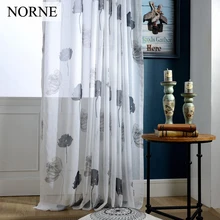 NORNE, декоративная набивная полубелая кружевная прозрачная тюль, занавеска, вуаль, панели для гостиной, кухни, спальни, оконная занавеска, s драпировки