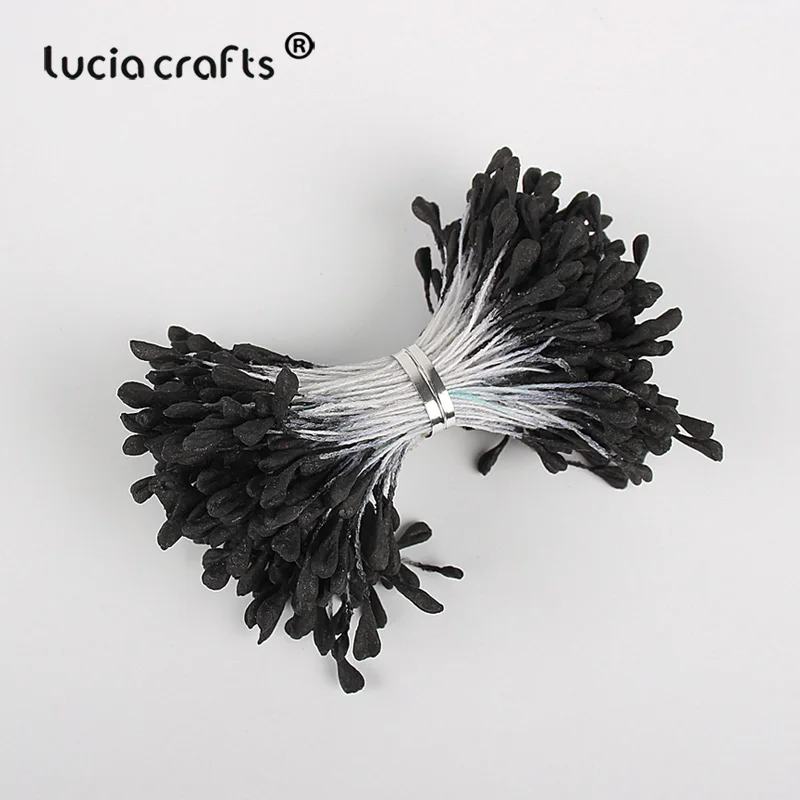 Lucia crafts 330 шт 3 мм Высокое качество матовый двойной цветок с головками stamen pistil украшения торта ремесло DIY C1202