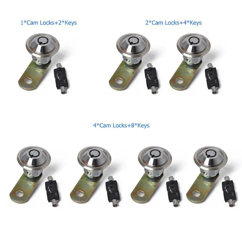 Трубчатый cam lock с ключевыми цинковый сплав Электрический шкаф car kit замок chrome оцинкованной поверхности для автомобиля RV электрозамок 45*35*22 мм