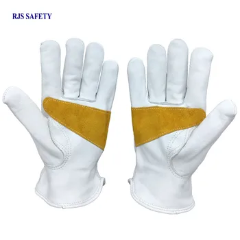 Working Gloves SheepskinLeather Driver Men's Gloves Security Protection Wear Safety Workers Welding Moto Gloves Drive Gloves4028 kopilova 1pairs welding gloves cow suede lengthen fire proof sputtering protection gloves wear resisting for finger protection