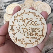 Пользовательские деревянные сохранить Дата магниты, гравировка магниты, деревенский Свадебные сохранить даты, свадебной, деревянные магниты