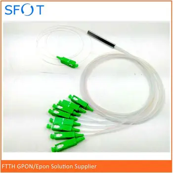 

Free shipping, FTTH accessories In Line SC APC 1x8 Port Mini PLC Splitter with connectors SM, 0.9mm tube, 1m