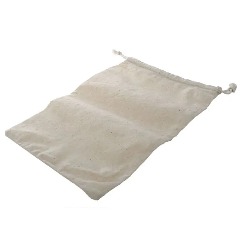 New-Natural Cotton Drawstring Storage Laundry Tidy Favor Sack Plain Travel Stuff Bag 40*50cm