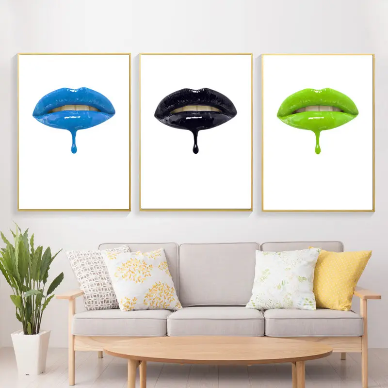 Girl Lips Art Canvas Posters Prints Makeup Picture Modern Picture Beauty Salon Room Wall Decoration