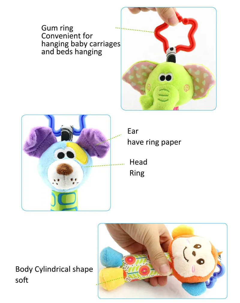 Детские погремушки, игрушки, Мультяшные аномальные плюшевые колокольчики, для новорожденных, детская коляска, кроватка, подвесные погремушки, Kawaii, для детей игрушки для младенцев, подарки