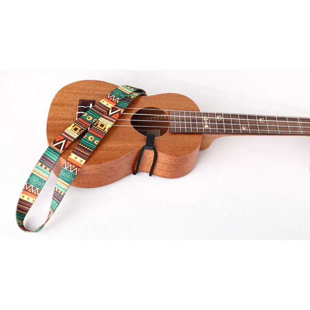 Ukulele Strap Adjustable Printing Ribbon Clip-on Guitar Accessories