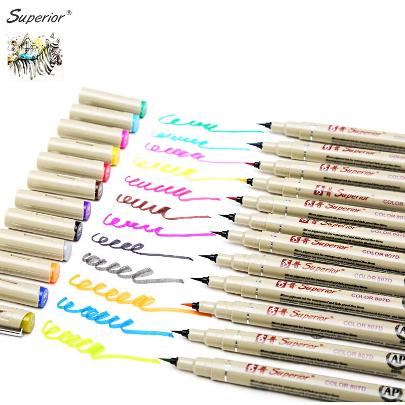 

Bgln 12Colors Needle Drawing Brush Pen Artist Soluble Copic Sketch Markers For School Drawing Design Pen Art Supplies