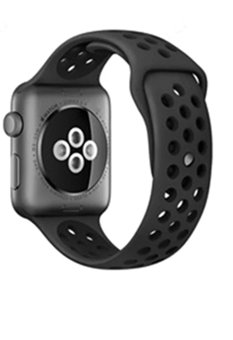 Для Apple Watch, версии 3, 2, 1 ремешок спортивный браслет силиконовый ремешок 42 мм, 38 мм, браслет из нержавеющей стали Смарт-часы напульсник Для мужчин Для женщин ремень резиновый наручных часов iWatch, ремешок - Цвет ремешка: Black Black