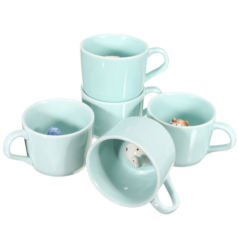 

Heat Resistant Flower Tea Porcelain Drinking Cup 3D Small Ceramic Cute Animals Cup Coffee Milk Tea Cup Breakfast Cups Gift Home