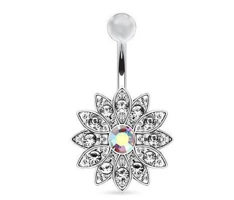 

2019 Grillz Septum Hit The Belly Button Ring Flower Navel Buckle Body Piercing Jewelry Umbilical Acts Role Of 3 Color Optional