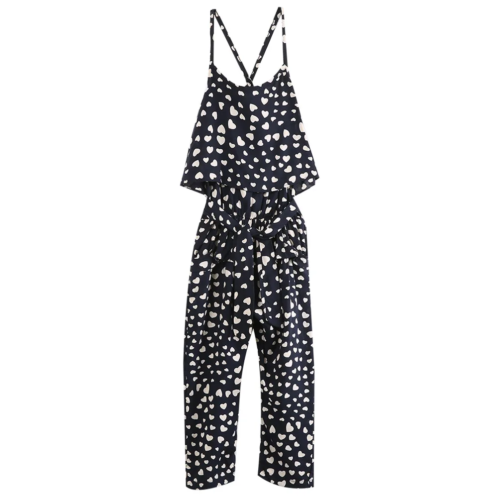 7T, Black Fashion Kids Baby Girls Love Heart Print Sleeveless Jumpsuit Romper Girls Summer Clothes Outfits for 1-7Y