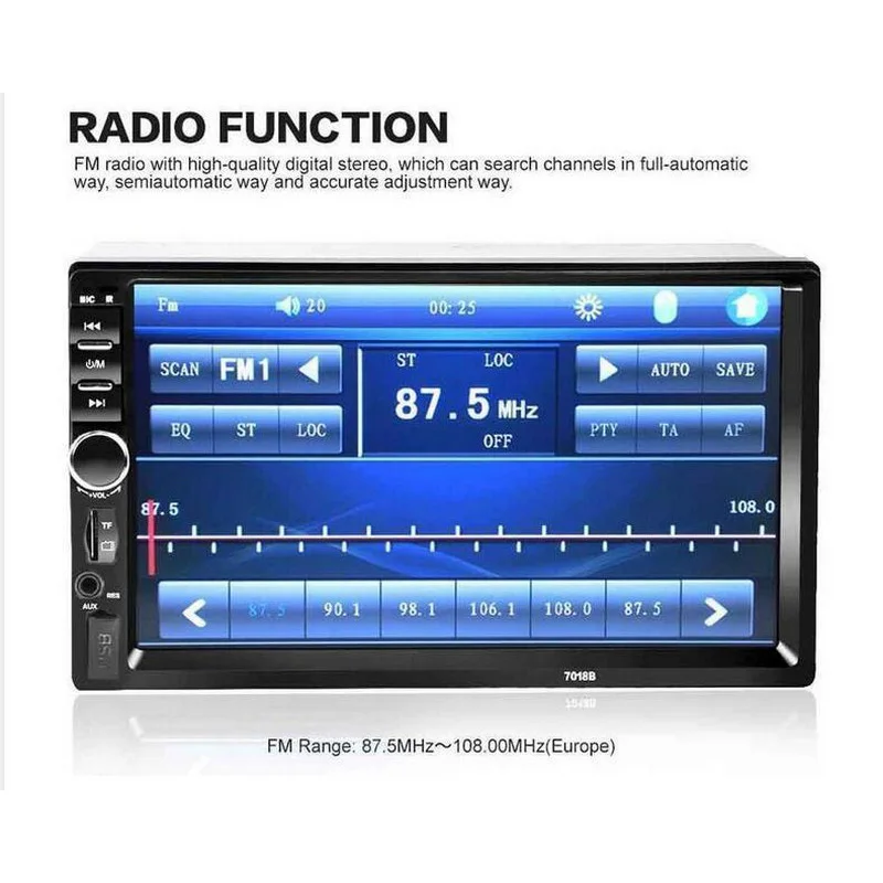 

7 Inch Car MP4 MP5 Players Bluetooth Central MultimediaTouch Screen With Night Vision Rear View Camera Auto Radio Video Player