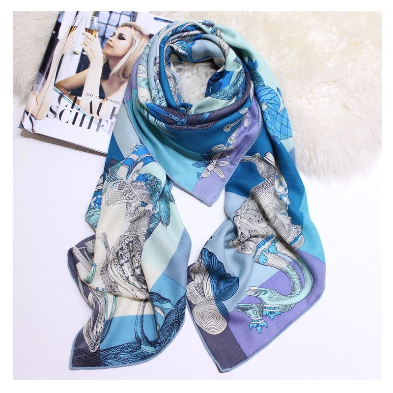

Luxury Silk Cashmere Scarf For Women Print Big Hijab Scarfs Hand Rolled 140*140cm Square Shawls Kerchief Scarves For Ladies 2019