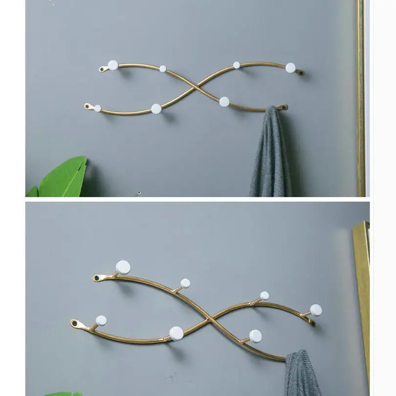 HQ BS02 Geometric Iron Art Home Wall Decoration Coat Key Hanger Hook for Bar Cafe Living Room Many Body Tips Colors