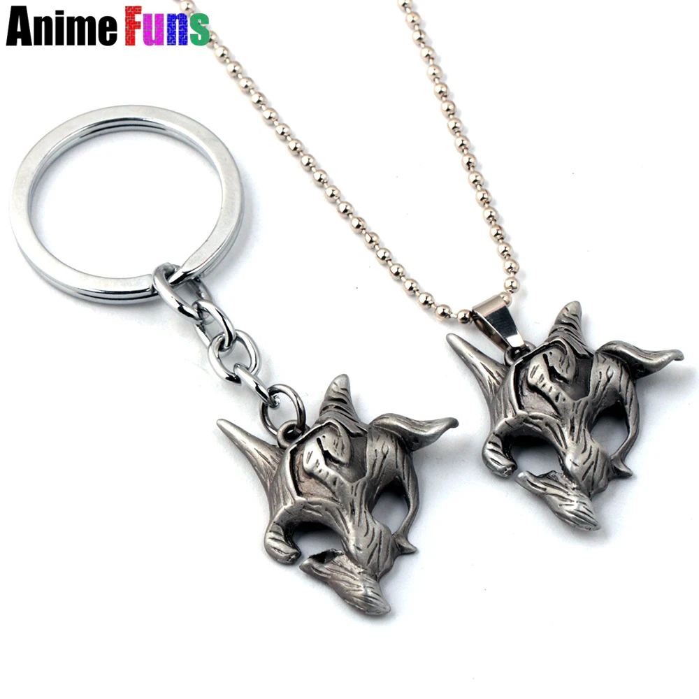 

Game LOL New Hero Kindred The Eternal Hunters Symbol Mask Choker Necklace Pendant Keychain for bag Keyring Charm Gift drop-ship