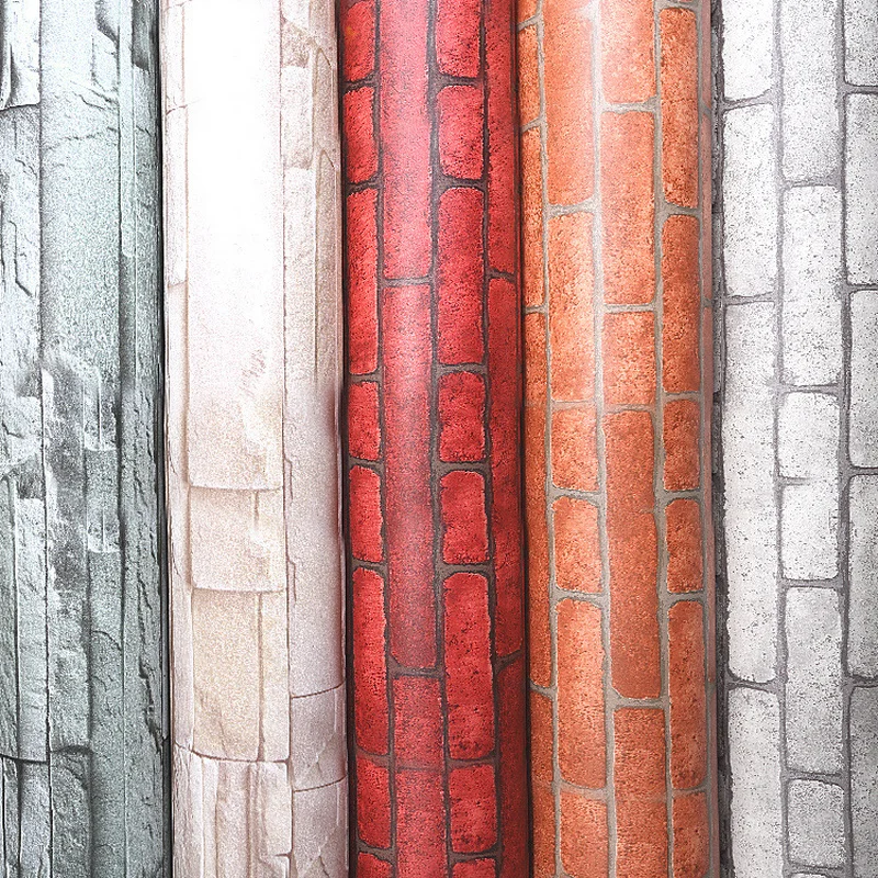 

DIY Self Adhensive 3D Brick Wall Stickers PVC Waterproof Wall Covering Wallpaper Living Room Decor For TV Background Kids Room