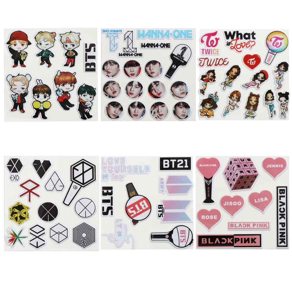 2pcs kpop bangtan boys stickers bts twice exo wannaone