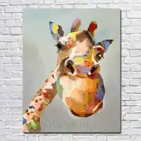 送料無料100%手描き ラブリー donky抽象動物油絵ホーム デコレーション現代キャンバス壁絵なし額装