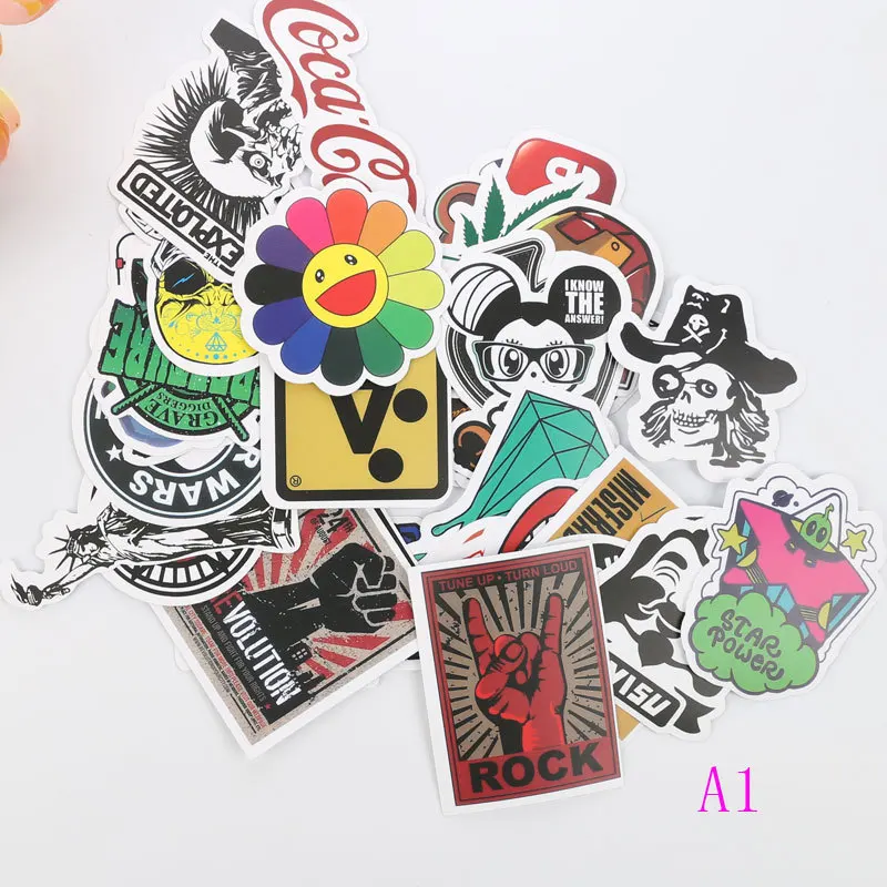 

50 pcs Mixed Classic Fashion Style Cartoon Toy Sticker Graffiti Stickers for Car Styling Bike Motorcycle Phone Laptop Travel
