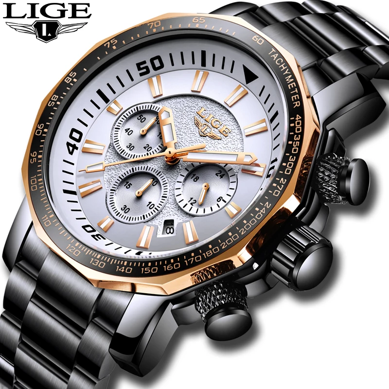 Mens Watches LIGE Top Brand Luxury Fashion Quartz Clock Men's Waterproof Big Dial Military Sport Wristwatch Relogio Masculino Mens Watches LIGE Top Brand Luxury Fashion Quartz Clock Men's Waterproof Big Dial Military Sport Wristwatch Relogio Masculino