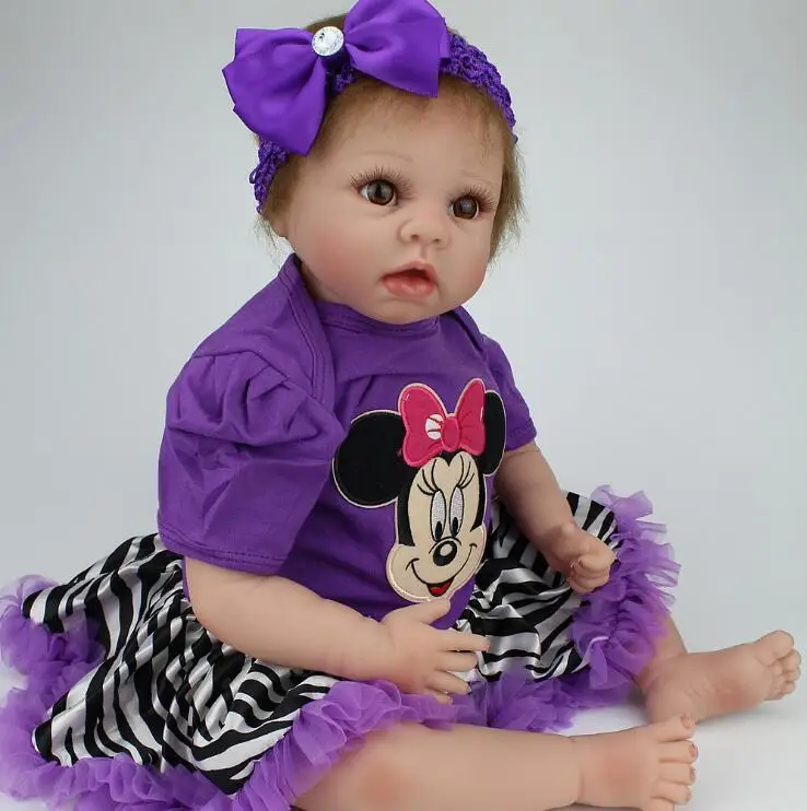 

22 inch reborn baby dolls Silicone Reborn Baby Dolls Lifelike Newborn Baby Gift Juguetes Babies Toys Verjaardag Gift girl doll
