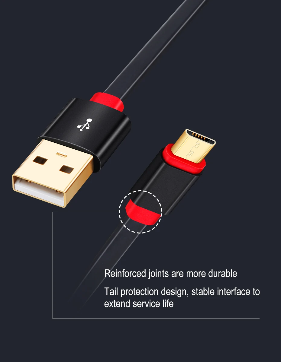 Микро USB кабель Плоский позолоченный 0,3 m-3 m микро USB линия Android мобильный телефон синхронизация данных линия зарядного устройства для Xiaomi samsung huawei