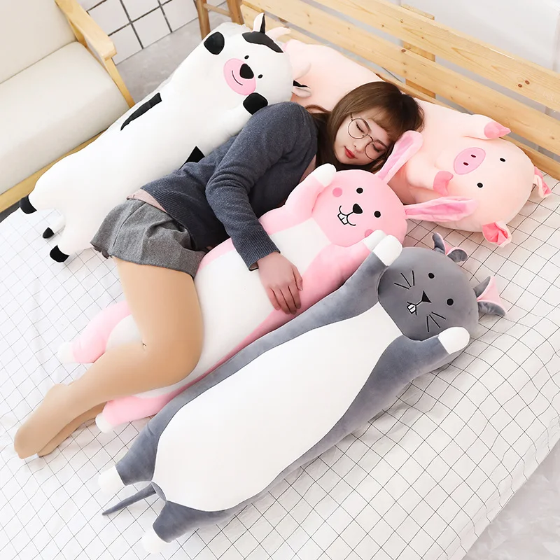 

2019new Soft Animal Cartoon Pillow Cushion Cute Fat Bear chicken pig cow rabbit deer Plush Toy Stuffed Lovely kids Birthyday Gif