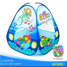 100 шт. шары Портативные Детские игрушки палатки детский уличный домик Paly замок палатка складные дети океан животные тент для игры подарок Q985-48