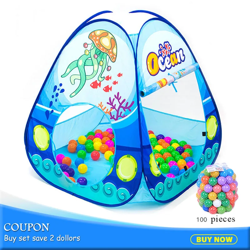 

100Pcs Balls Portable Children Toy Tents Baby Outdoor House Paly Castle Tent Folding Kids Ocean Animals Tent Toy Gift Q985-48