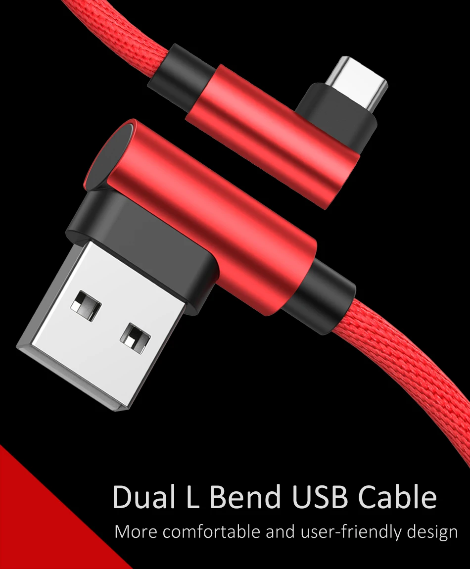 GUSGU Micro USB кабель 90 градусов локоть нейлоновый Плетеный Кабель-адаптер для зарядки для samsung huawei Xiaomi L Тип изогнутый шнур синхронизации данных