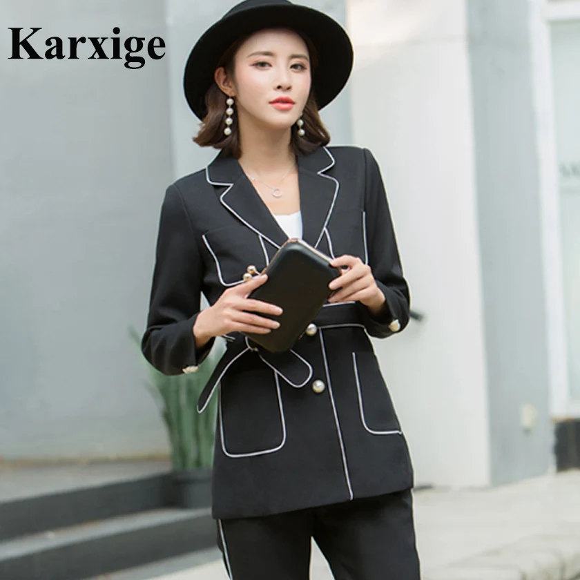 2017 New Slim Jacket All Match Korean Waistline Band Belt Elegant Leisure Office Lady Suit