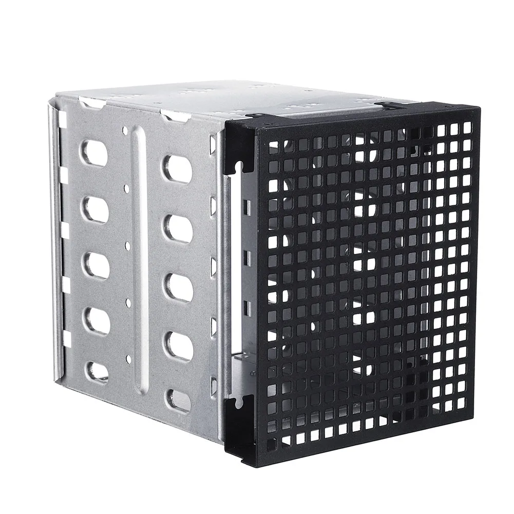 

5.25" to 5x 3.5" SATA SAS HDD Cage Rack Hard Driver Tray Caddy with Fan Space