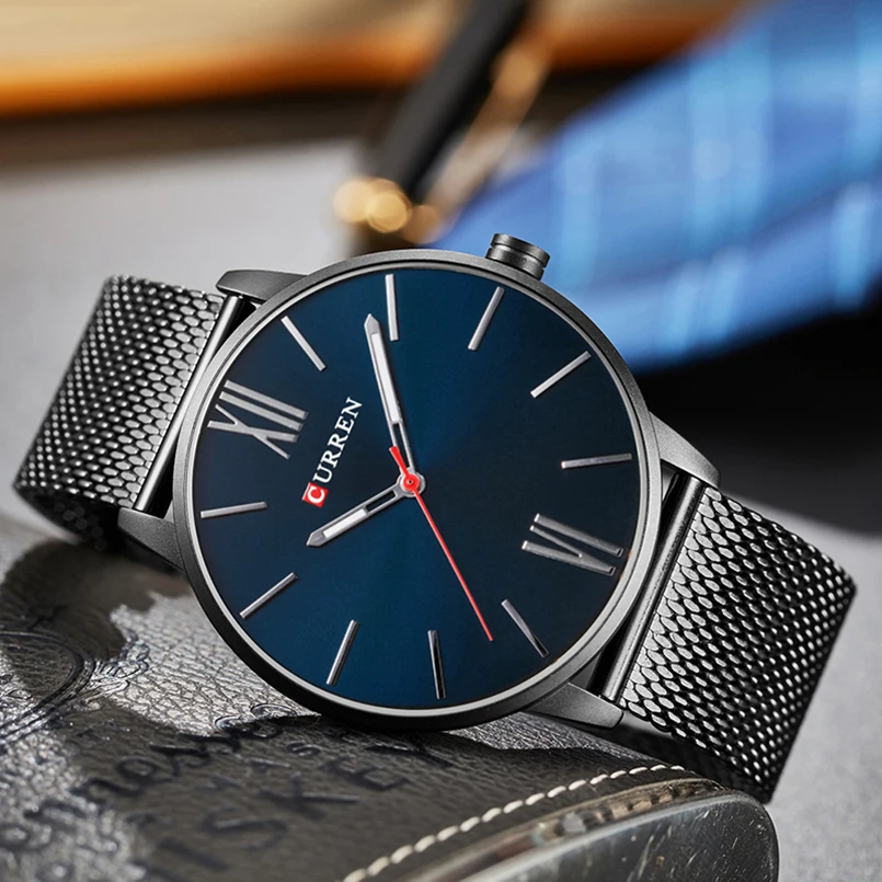 Curren 8238 Mesh Steel Strap Quartz Watch - Image 4