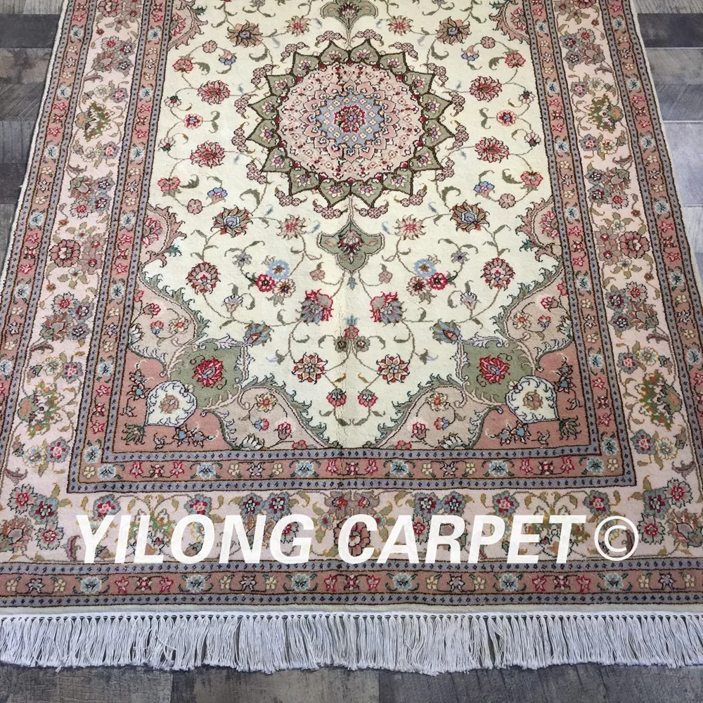 Yilong 4 'x 6' турецкий стиль ручной вязки Красочные цветы изысканный прочный