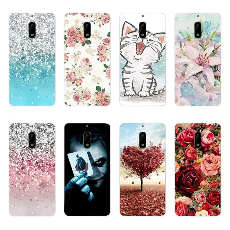 

Silicone 5.2" FOR Capa Nokia 5 Case Cover FOR Nokia5 Nokia6 Soft TPU Patterned Painted Back Protective Case FOR Nokia 3310