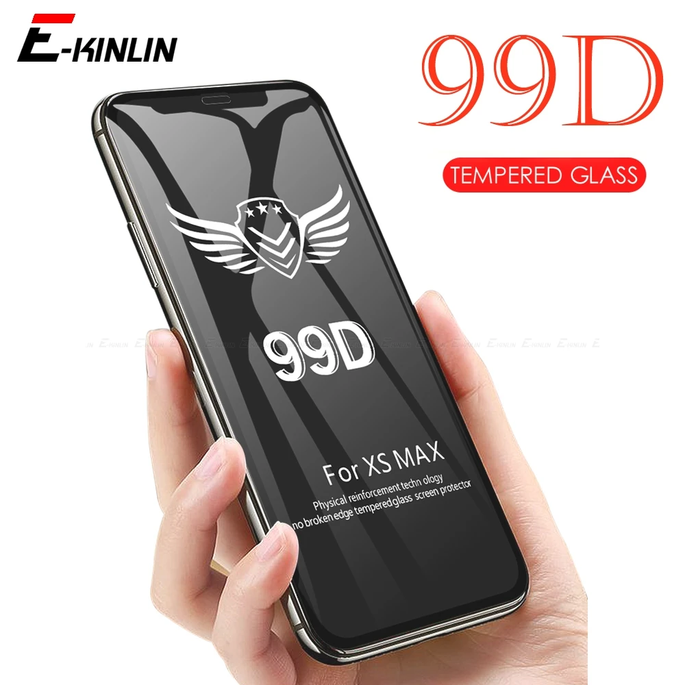 

99D Tempered Glass For iPhone X XS Max XR 8 7 6 6S Plus Curved Screen Protector Protective Glass Film On the For iPhone 6 6s 7 8