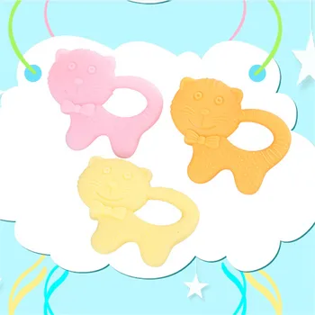 

Cartoon Cat Baby Teethers Silicone Teething Toys For Children Chew Charms Infants Necklace Pendant Baby Teething