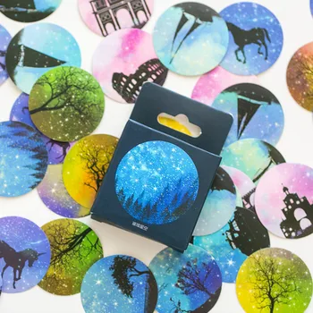 

50 Pcs/Pack Cute Beautiful Night Sky Stickers Decorative Journal Scrapbooking Stickers Stationery School Supplies