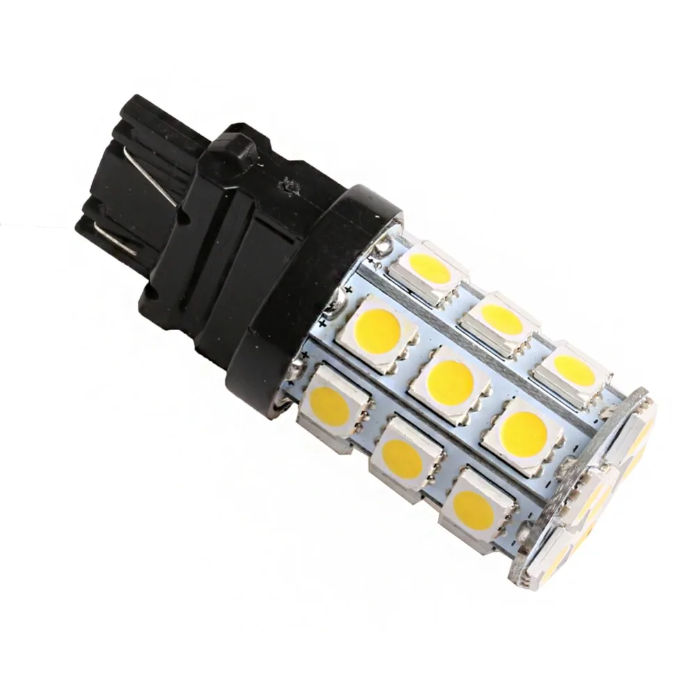 T25 3157 3156 27 SMD 5050 светодиодный задний тормоз Стоп-сигнал для поворота теплого белого света от Новинка