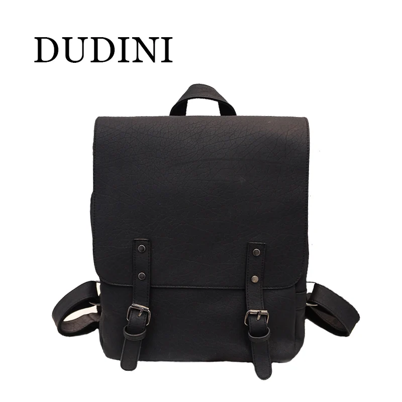 DUDINI Hot Sale Fashion Casual Hard Solid Backpack Women Han Ban PU Leather High Quality Schoolbag
