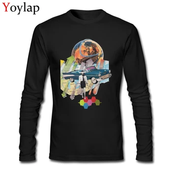 

2017 New Listing Men's Long Sleeve T-shirt Migration Girl Classic Style Tops Cotton Tee Shirts Black White Funny