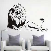Leão animal leão vinil adesivos de parede decoração para casa sala estar criativo mural arte aplique removível dos desenhos animados adesivo d564