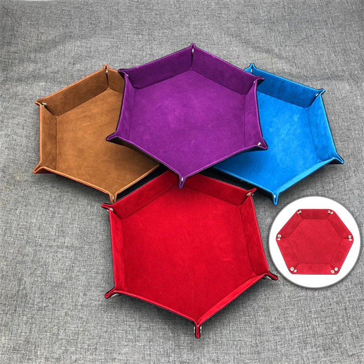 

Polygon Board PU Leather Dice Plate Storage plate Bar Nightclub Game Board Gift Storage Tray
