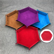 Polygon Board PU Leather Dice Plate Storage plate Bar Nightclub Game Board Gift Storage Tray