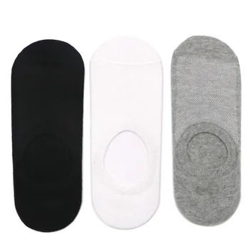 

2pairs/lot Solid Mesh Men's Socks Black White Gray Invisible Ankle Socks Summer Silicone Non-slip Thin Male Boat Socks Slippers
