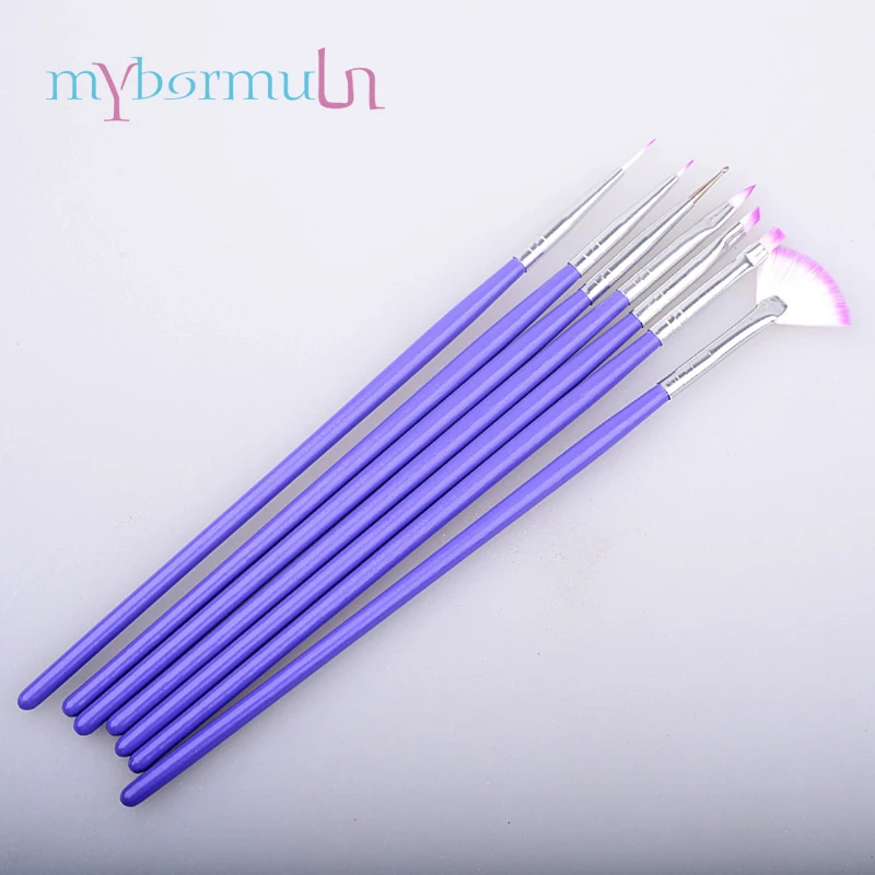 

7Pcs/Set Nail Art Brush Pen Dotting Painting Drawing Fan Liner Builder Design Polish Gel UV Tips Decoration Manicure Beauty Tool