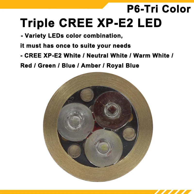 KDLITKER P6-TRI Cree XP-E2 тройной Цвет P60 светодиодный Drop-(диам. 26,5 мм