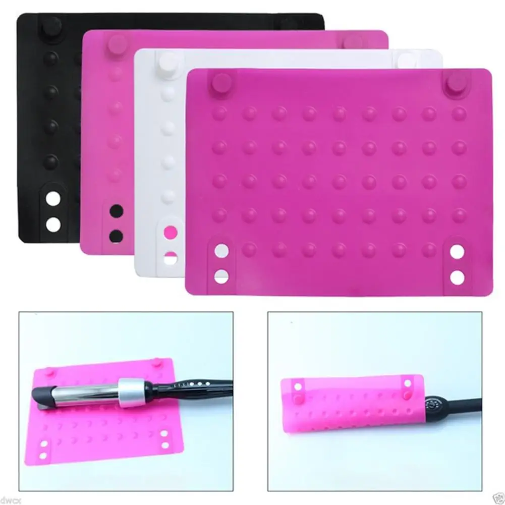 

Silicone Heat Resistant Mat Anti-heat Mats for Hair Straightener Curling Iron Salon Travel Snap Fastener Heat Resistant Mat